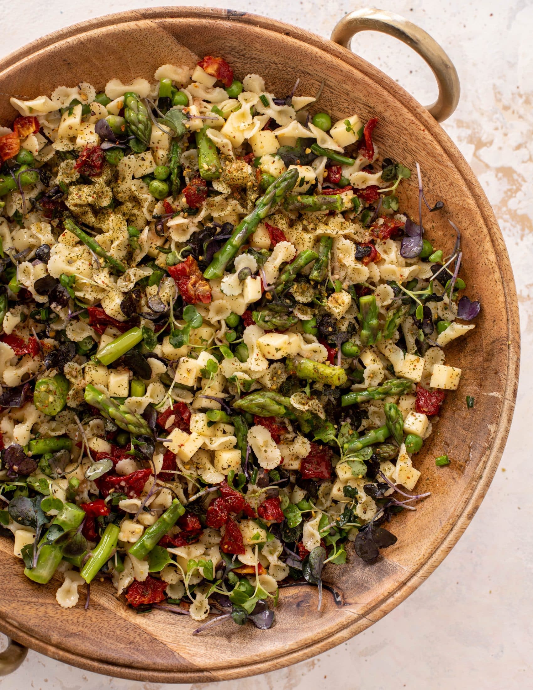 pasta chopped salad with sun dried tomato vinaigrette