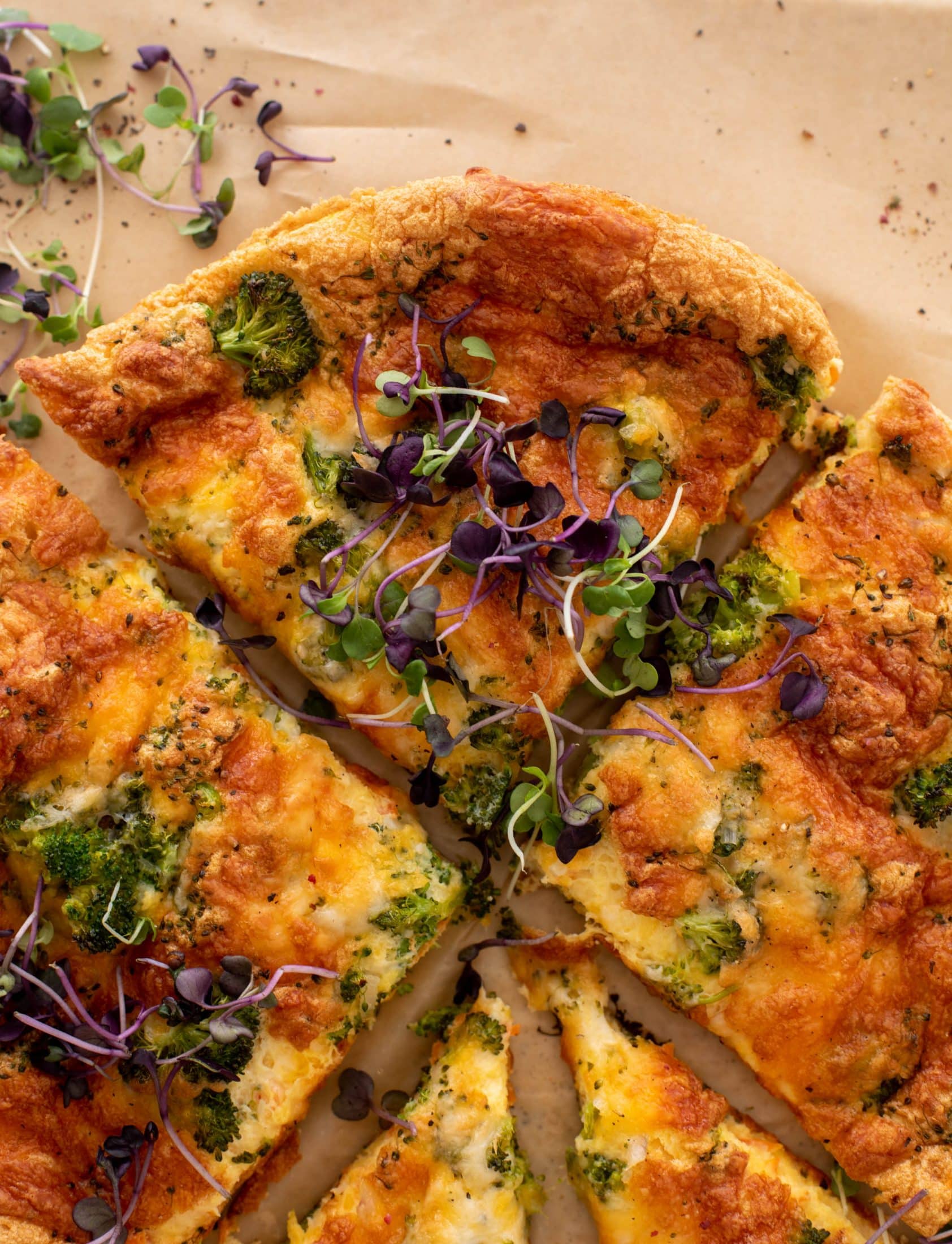 broccoli cheddar frittata souffle