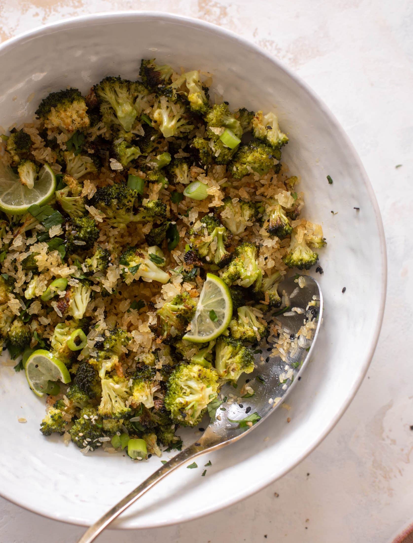 crispy rice broccoli salad