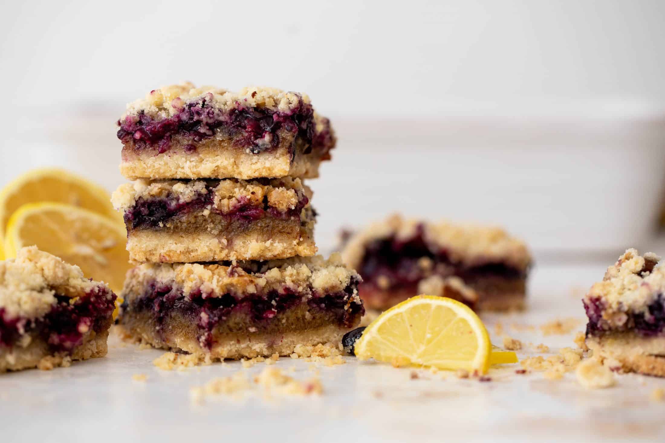 lemon blueberry cobbler bars