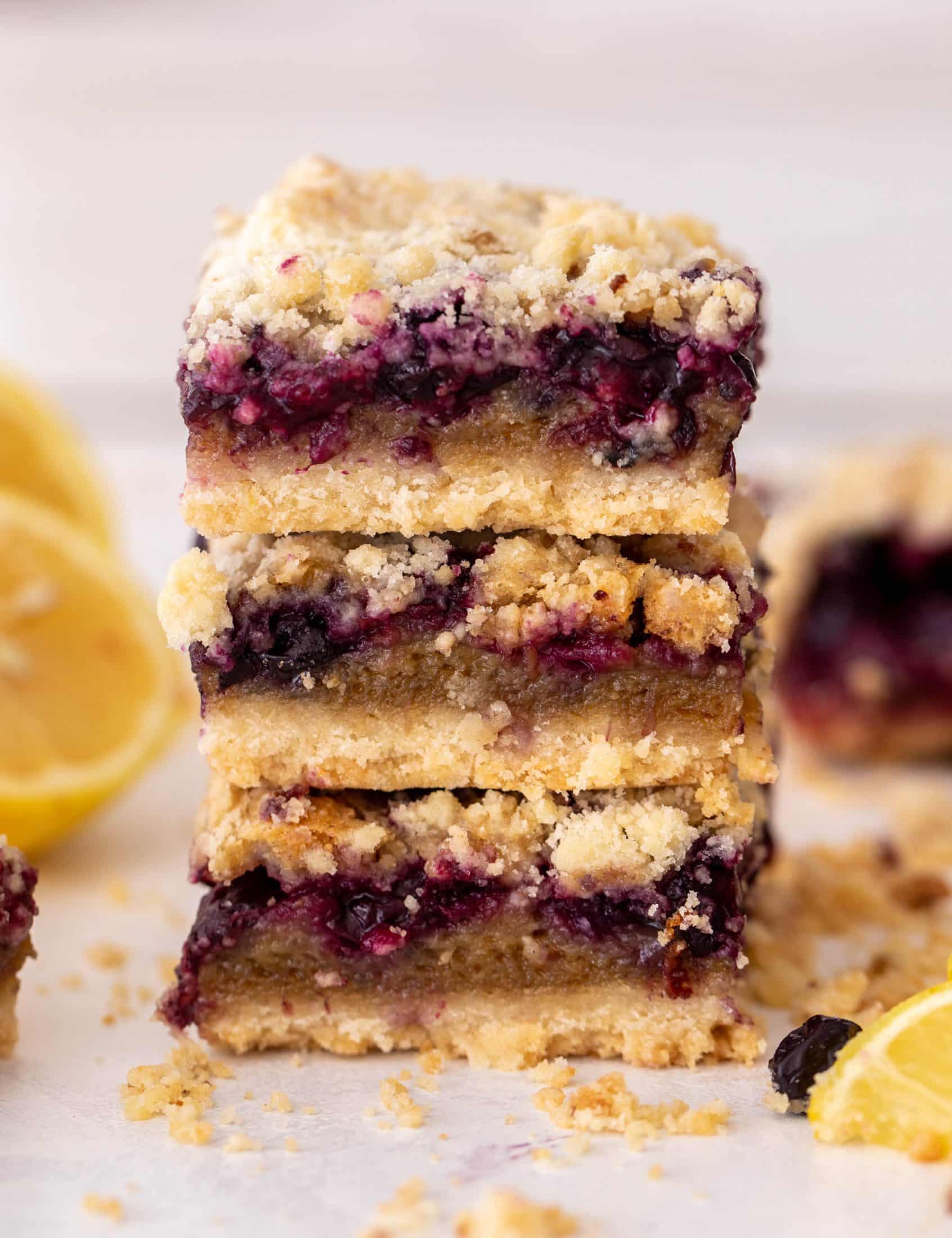 lemon blueberry cobbler bars