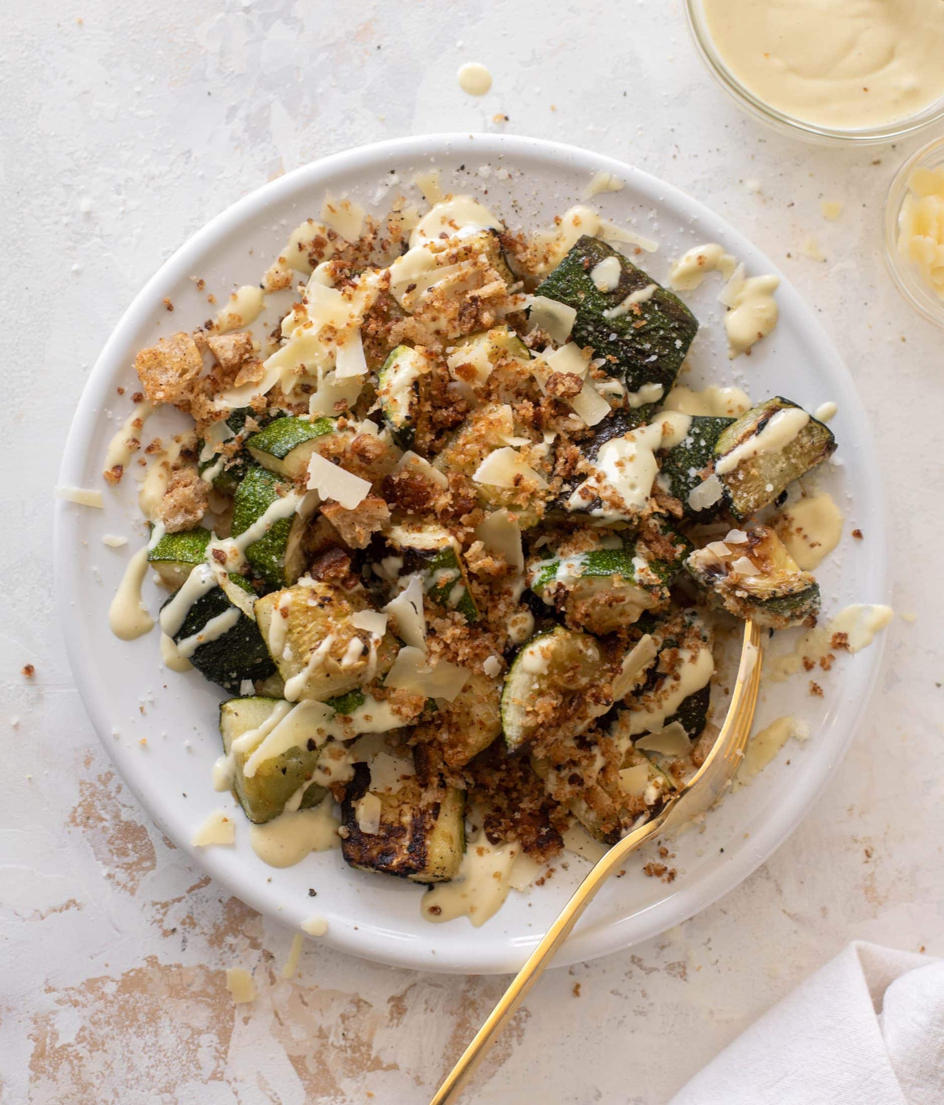 grilled zucchini caesar