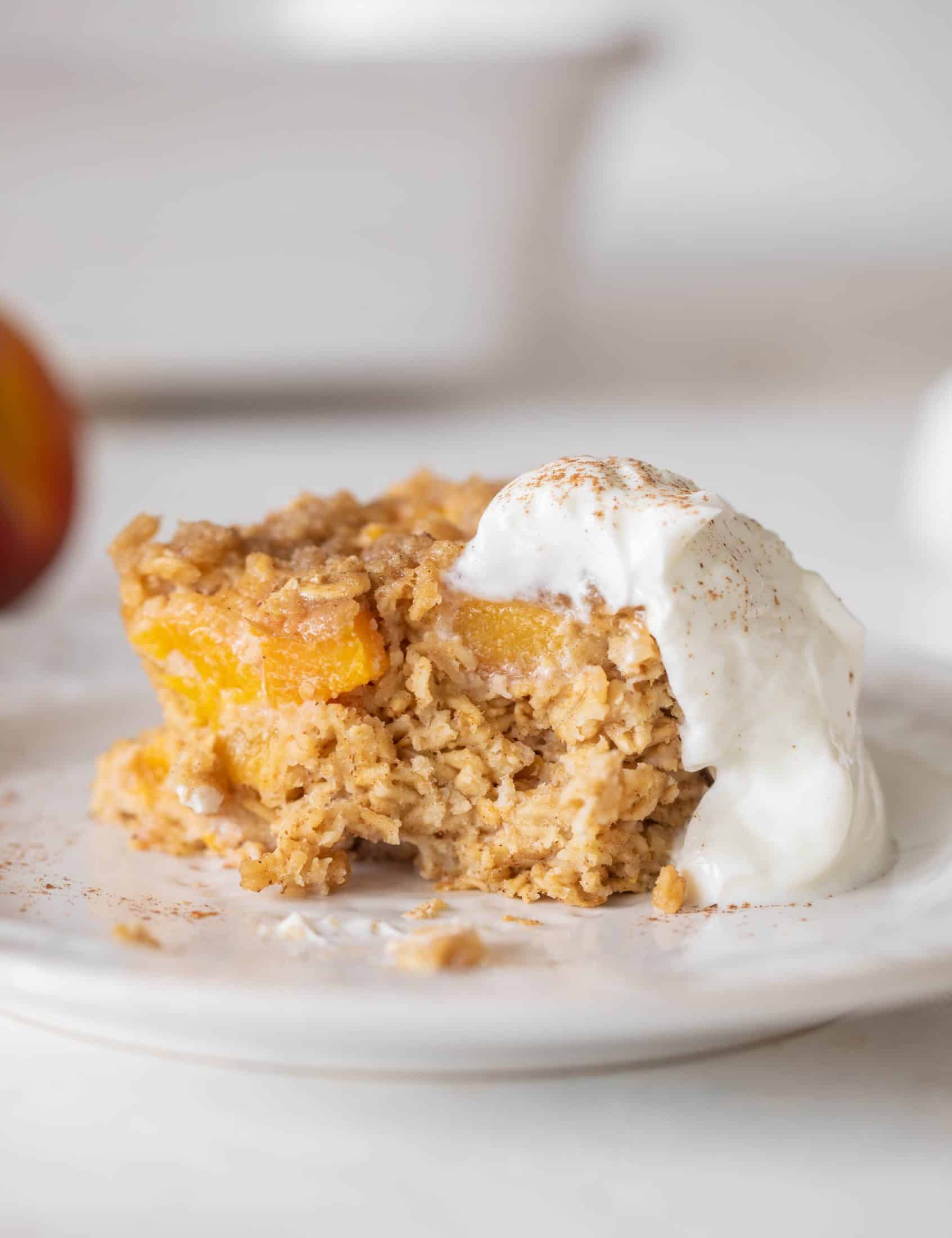 peaches and cream baked oatmeal