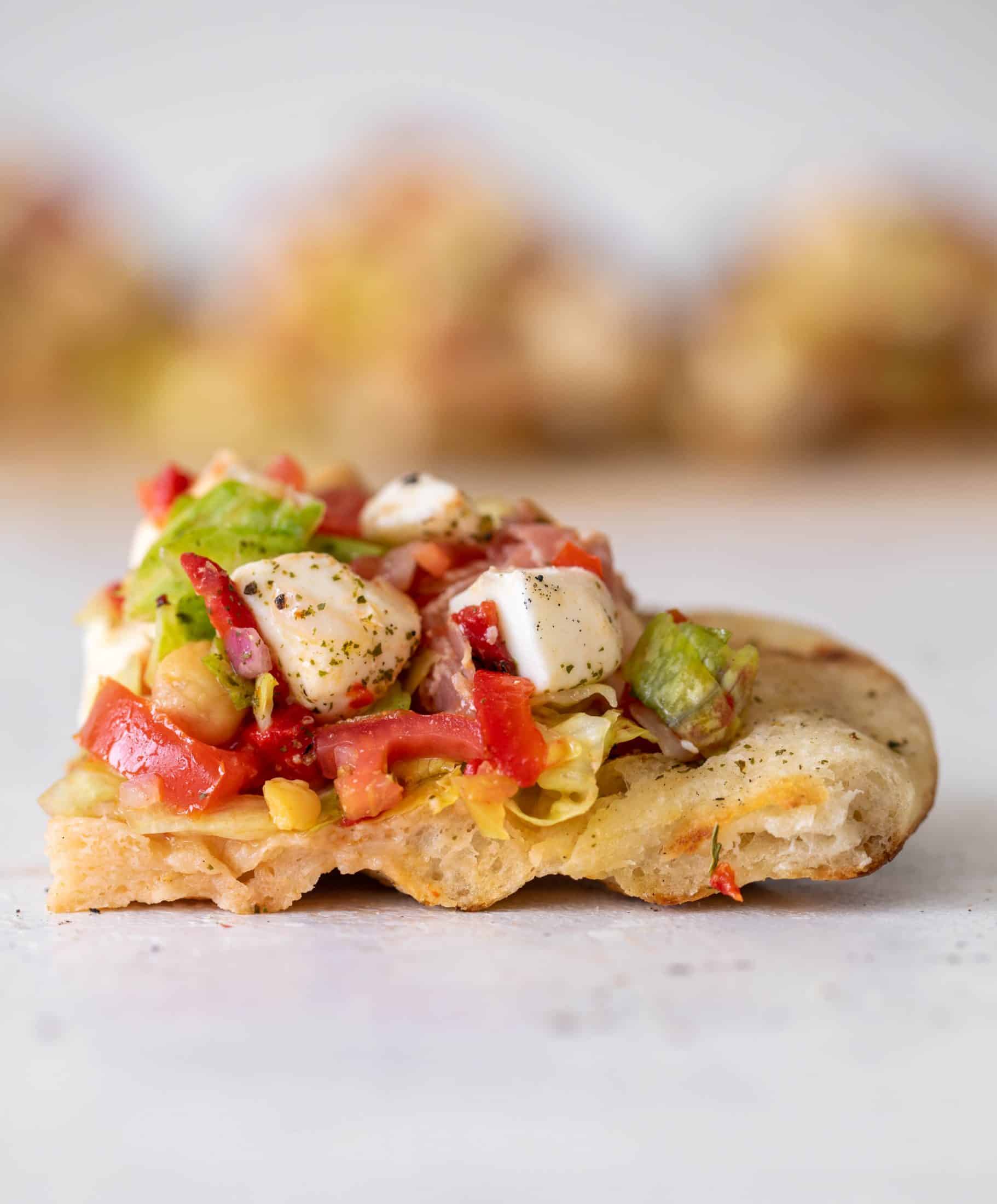 sourdough pizza with italian chopped salad
