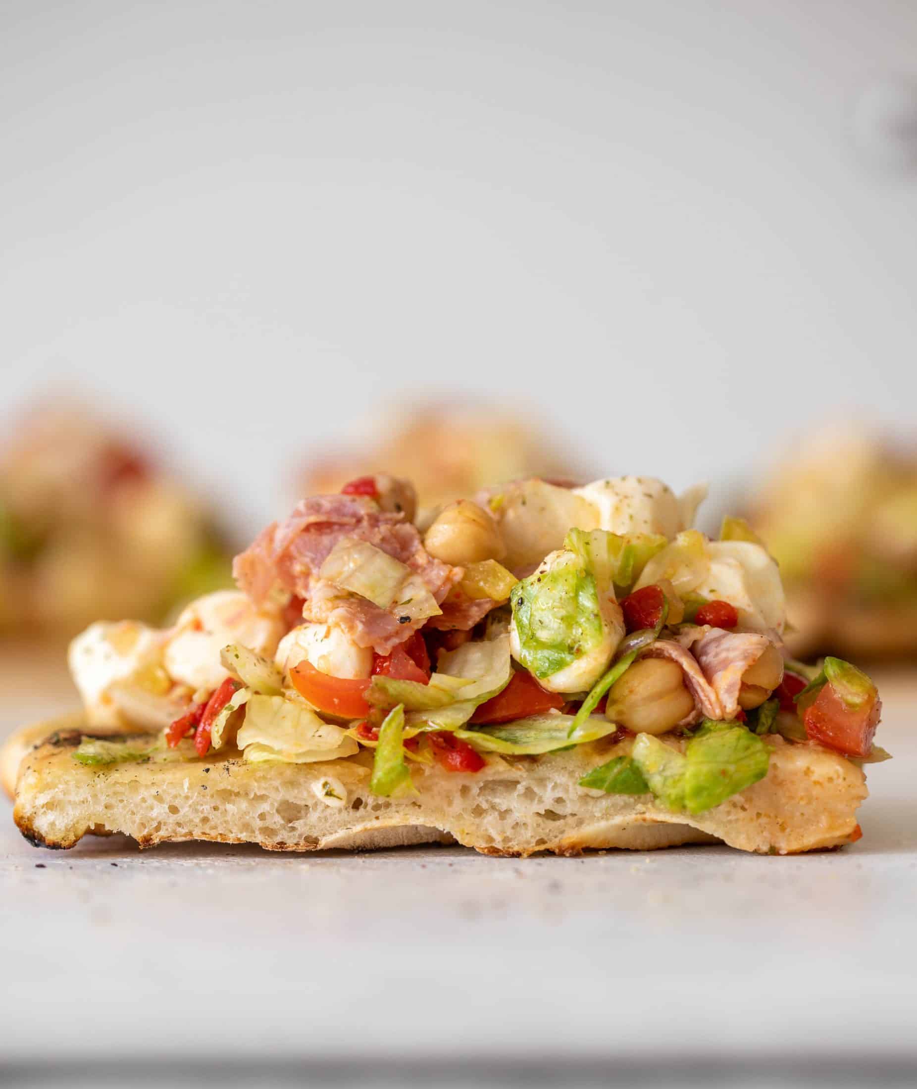 sourdough pizza with italian chopped salad