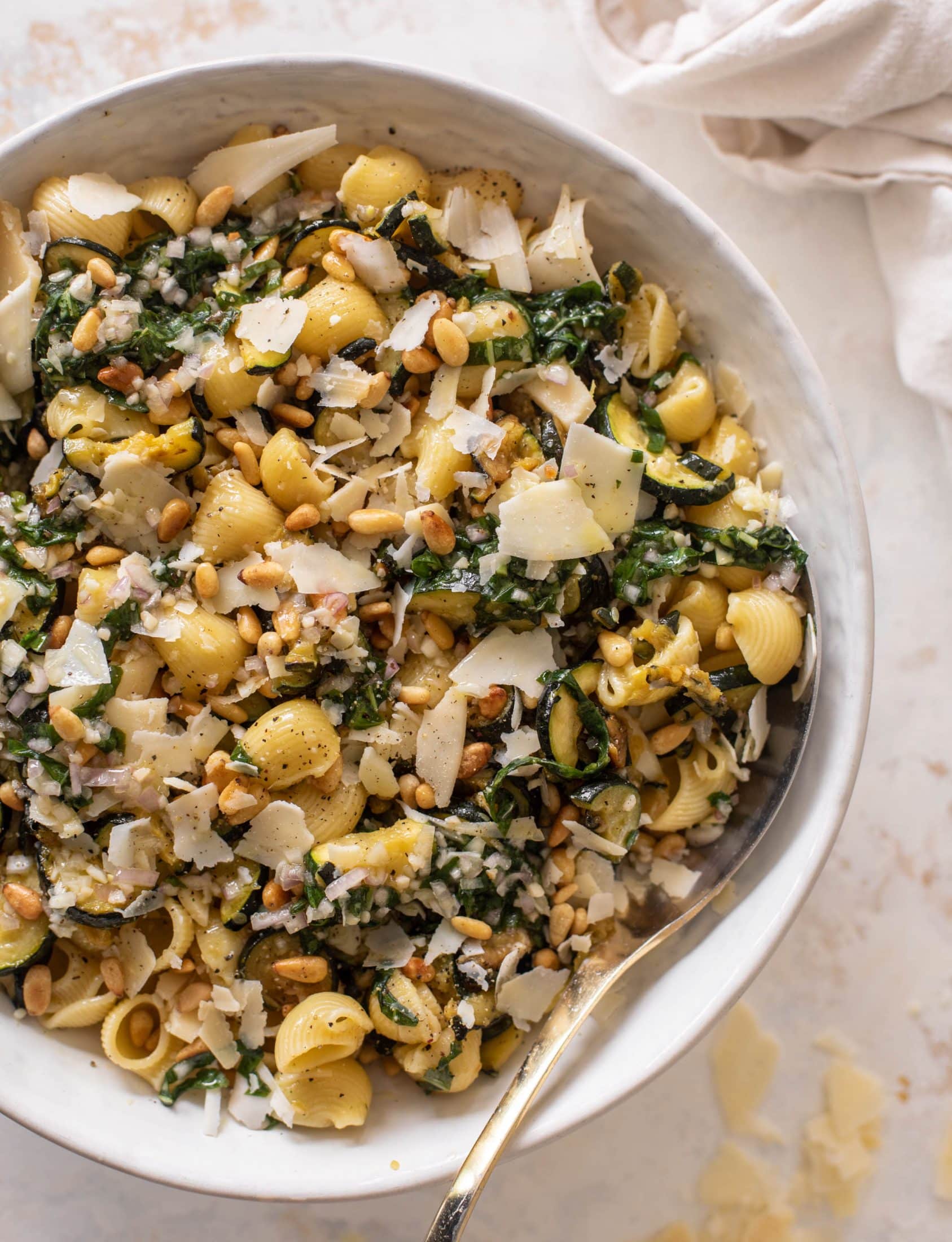 caramelized zucchini pasta salad