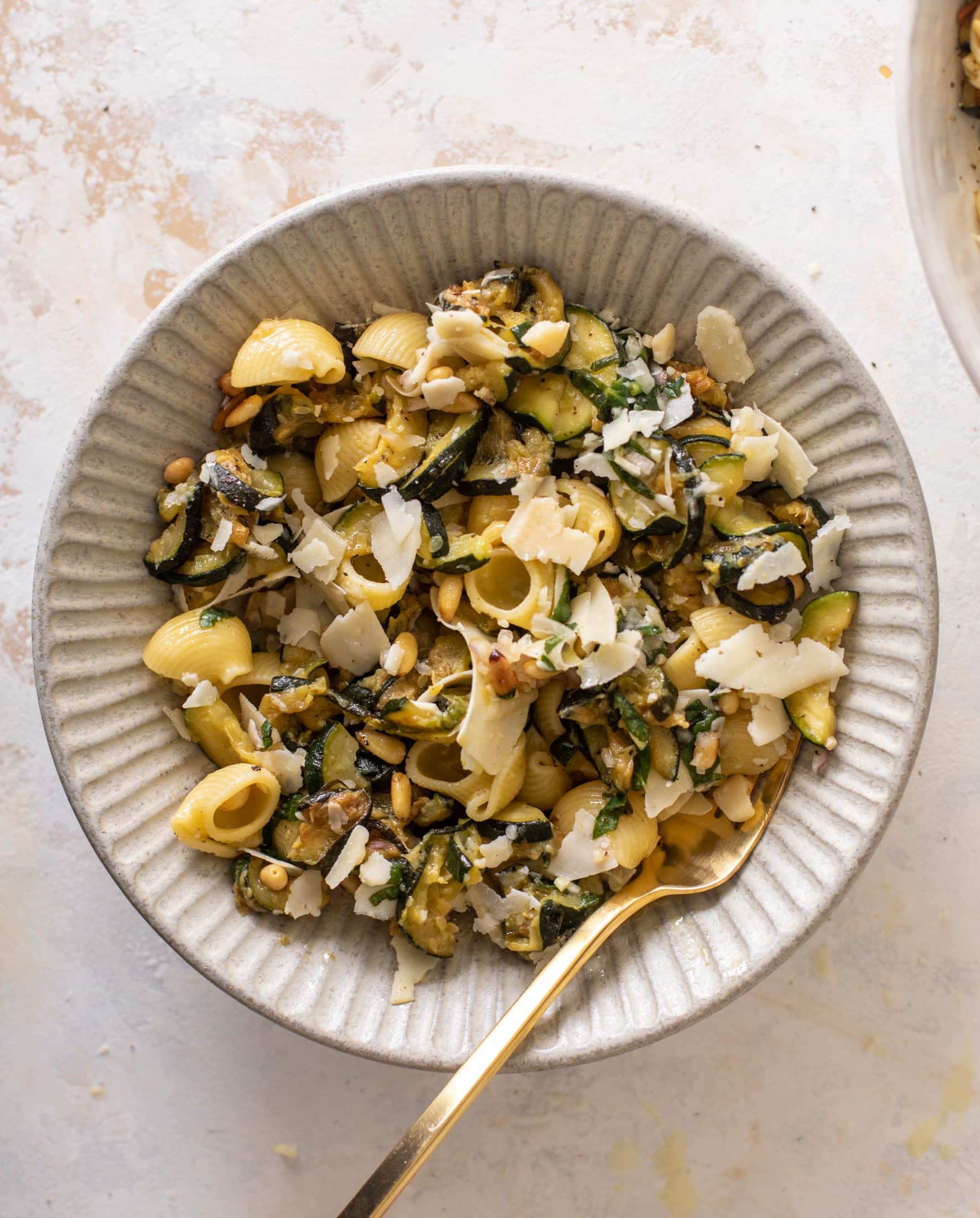 caramelized zucchini pasta salad