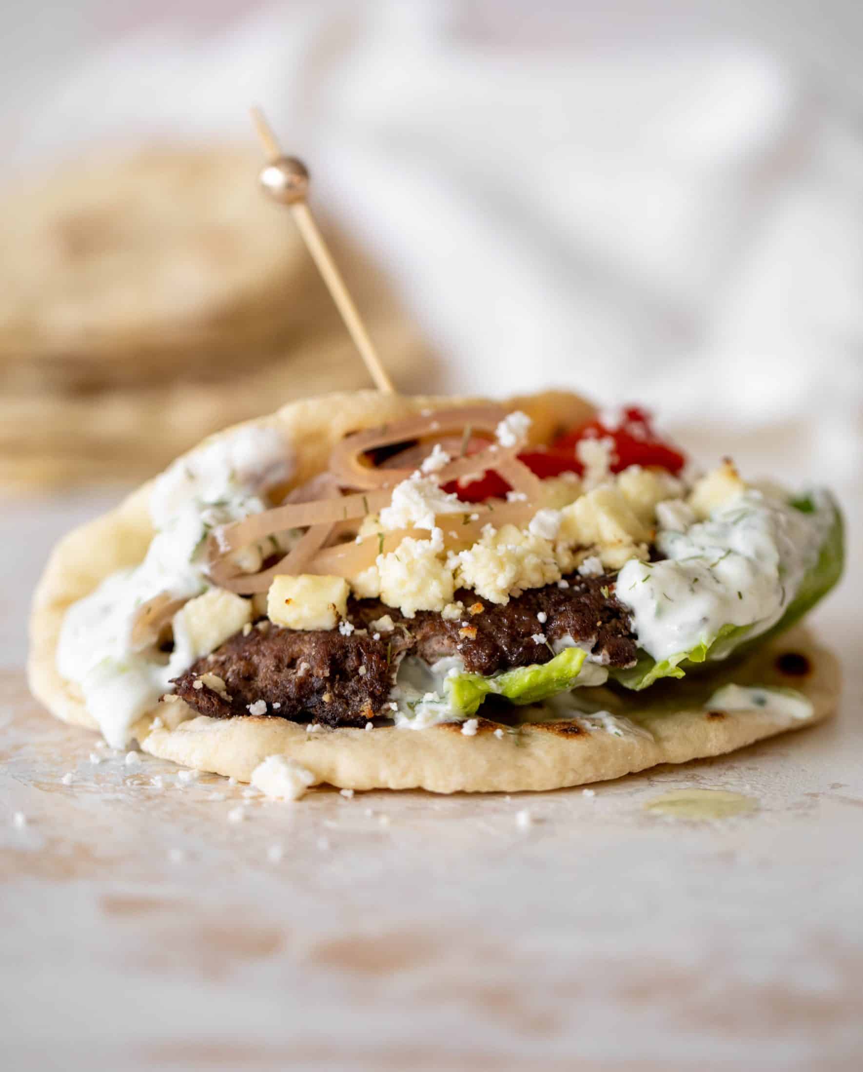 greek burgers on pita