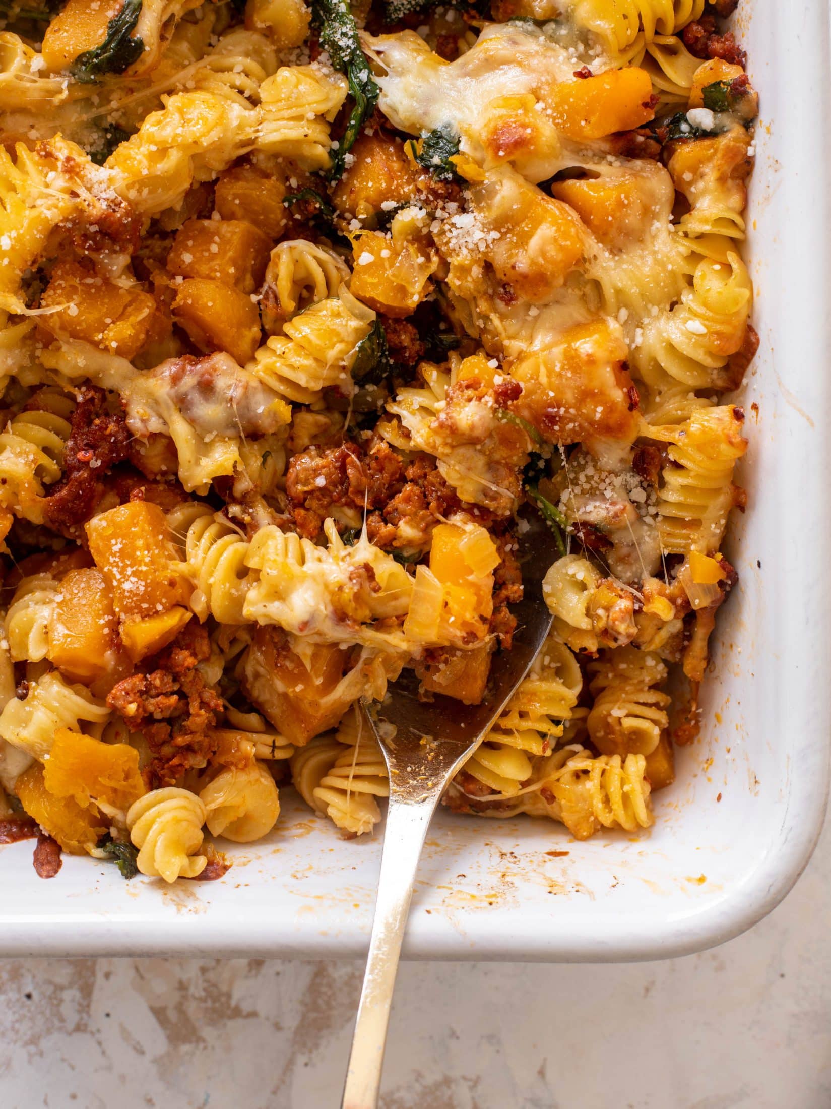 baked butternut squash sausage pasta