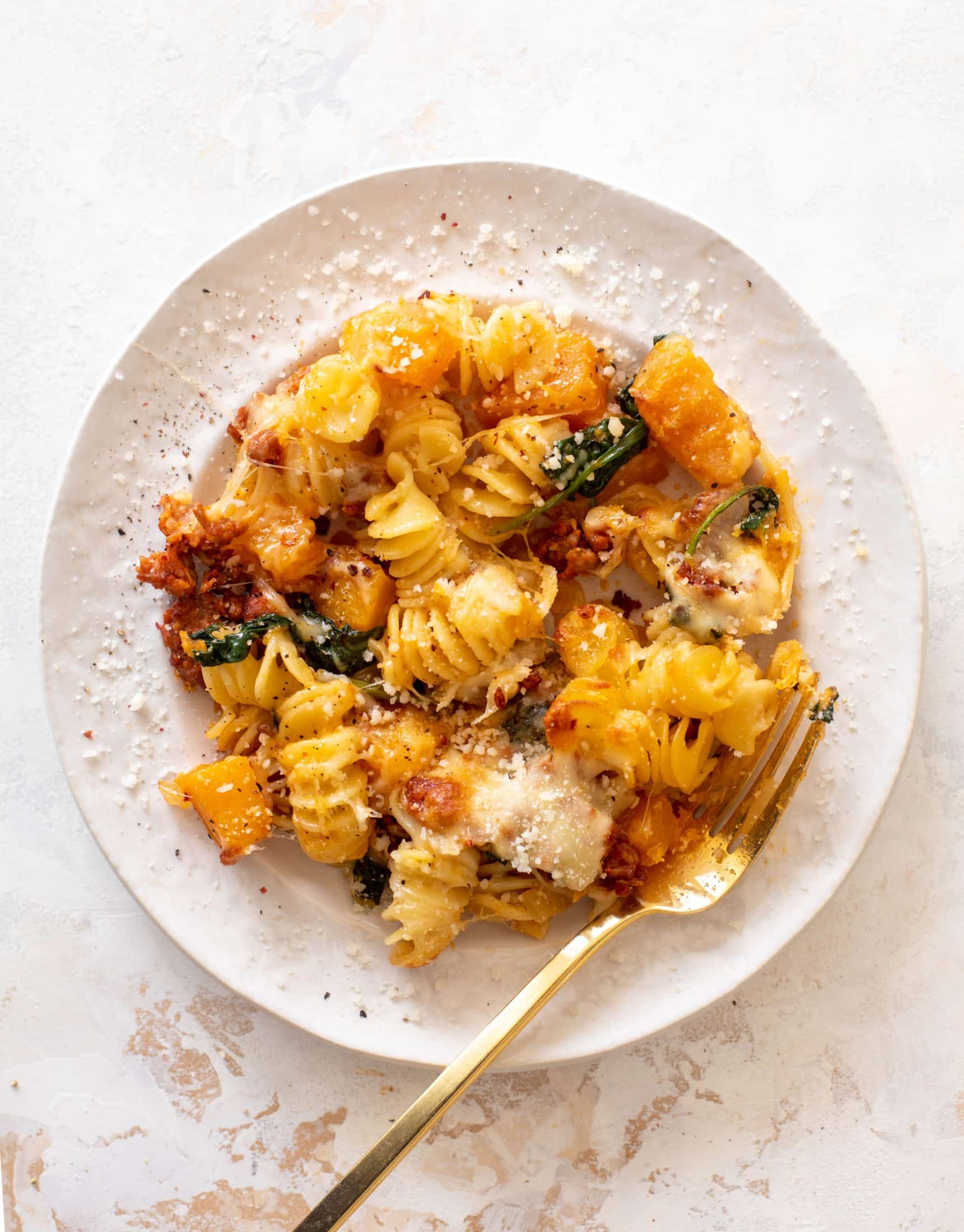 baked butternut squash sausage pasta