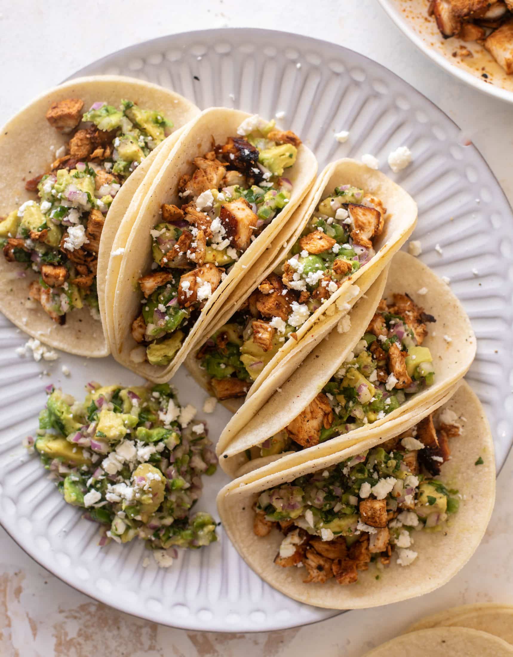 hot honey chipotle chicken tacos