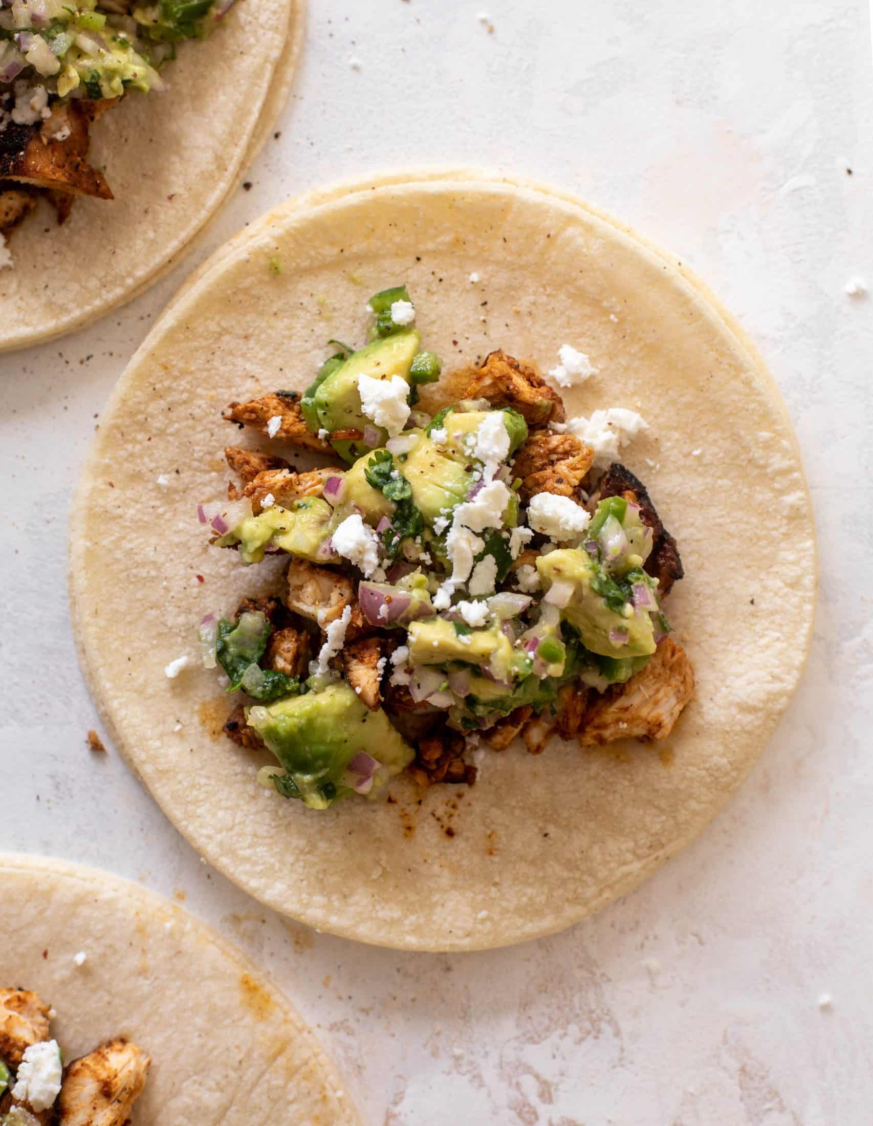 hot honey chipotle chicken tacos
