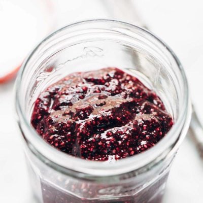 Triple Berry Refrigerator Jam in a jar.