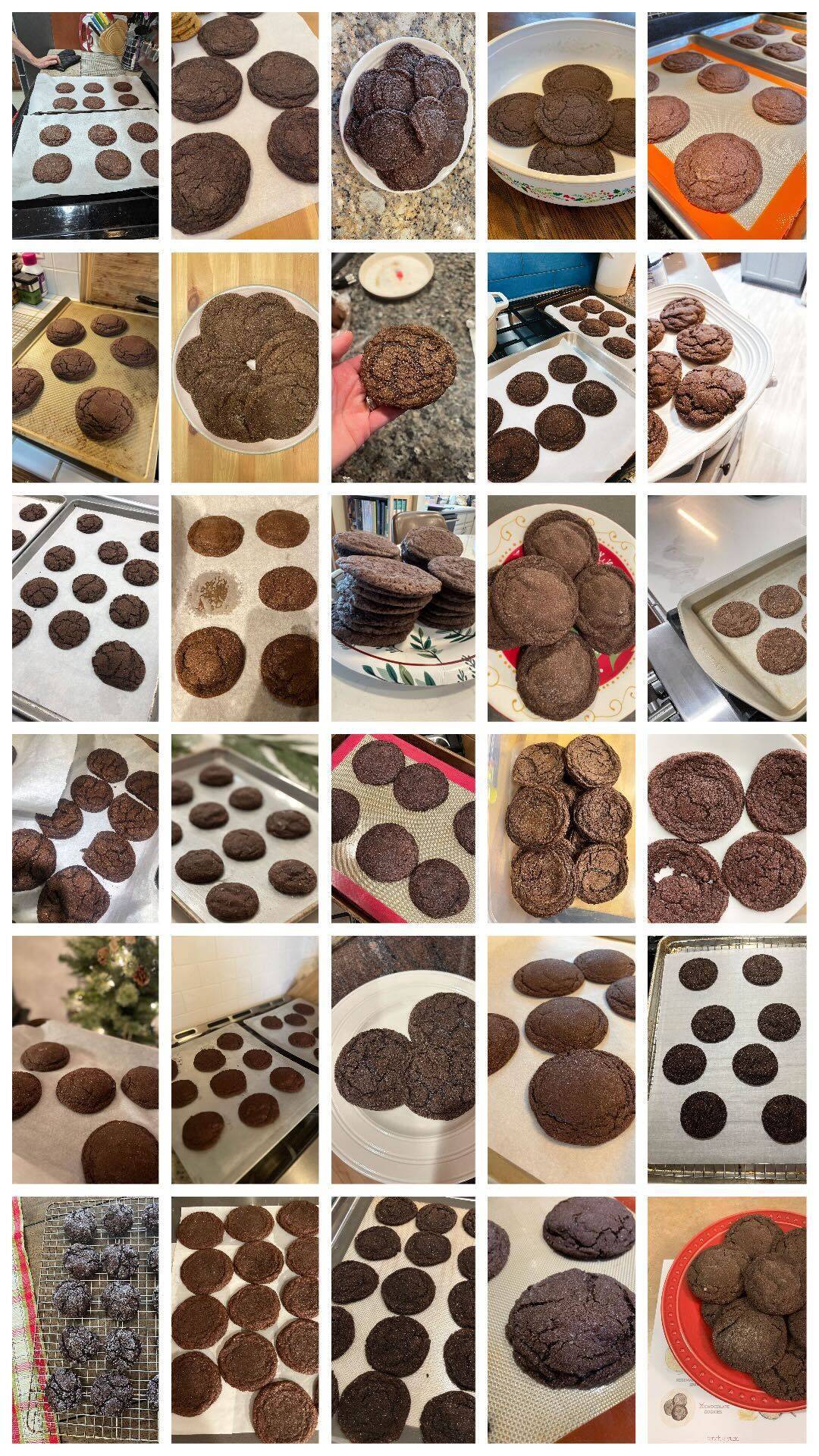 Collage of images of chocolate cookies.